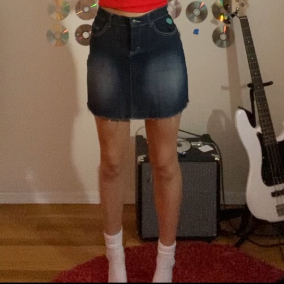 Rare💋DENIM MINI SKIRT💋 - Picture 2 of 5